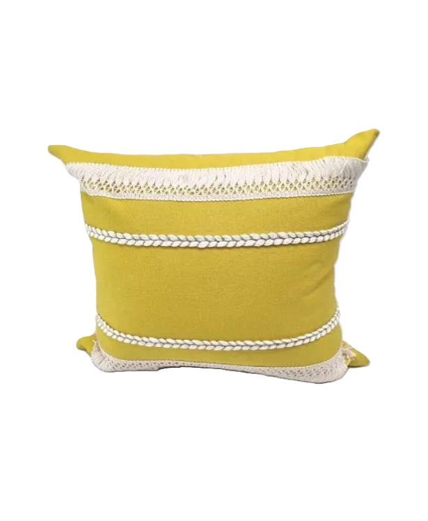 Pack de 6 Fundas de Cojín 45x45 cm Diseño de Algodón Amarillo-0