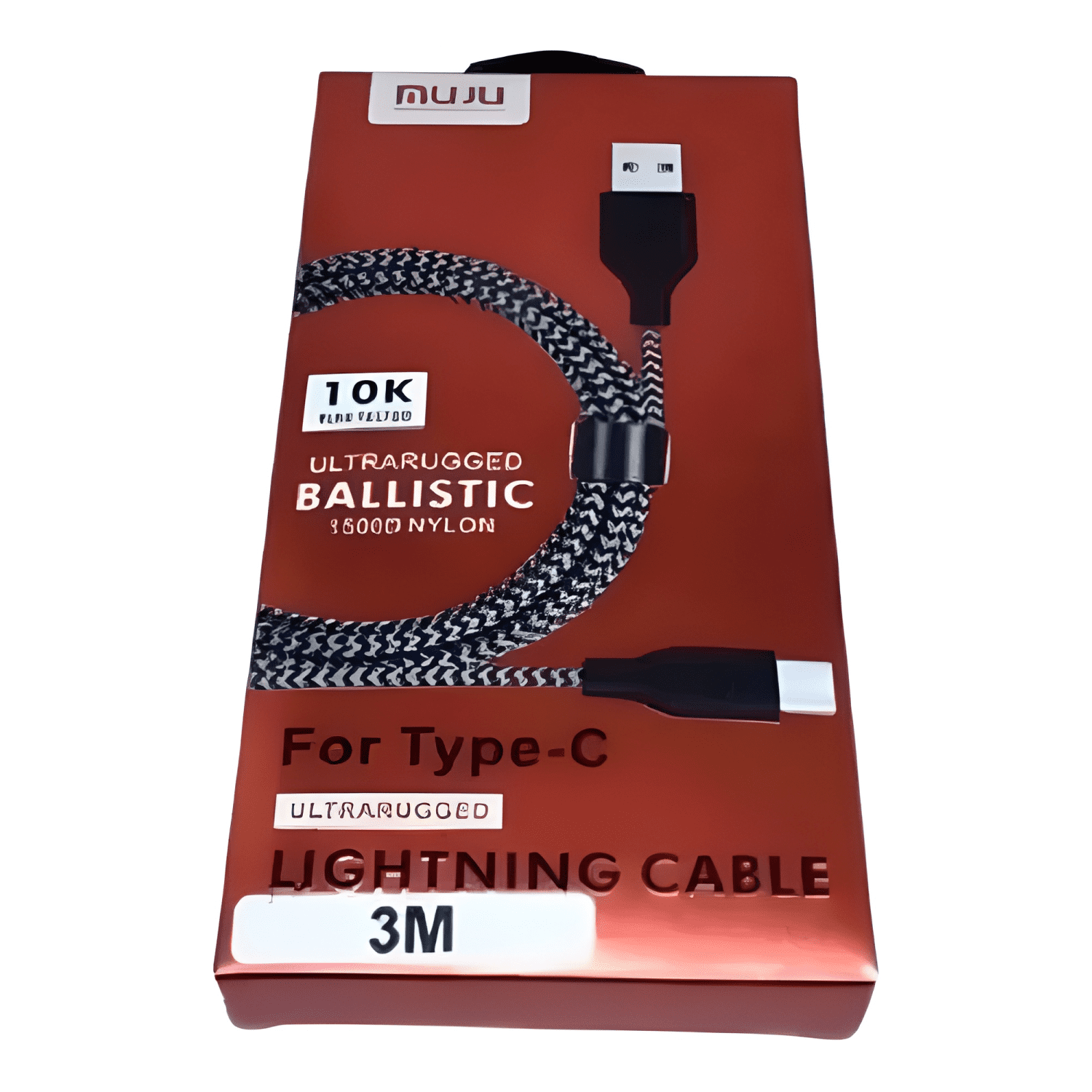 Cable tipo c 3 metros larga duración reforzado -gris Negro-4