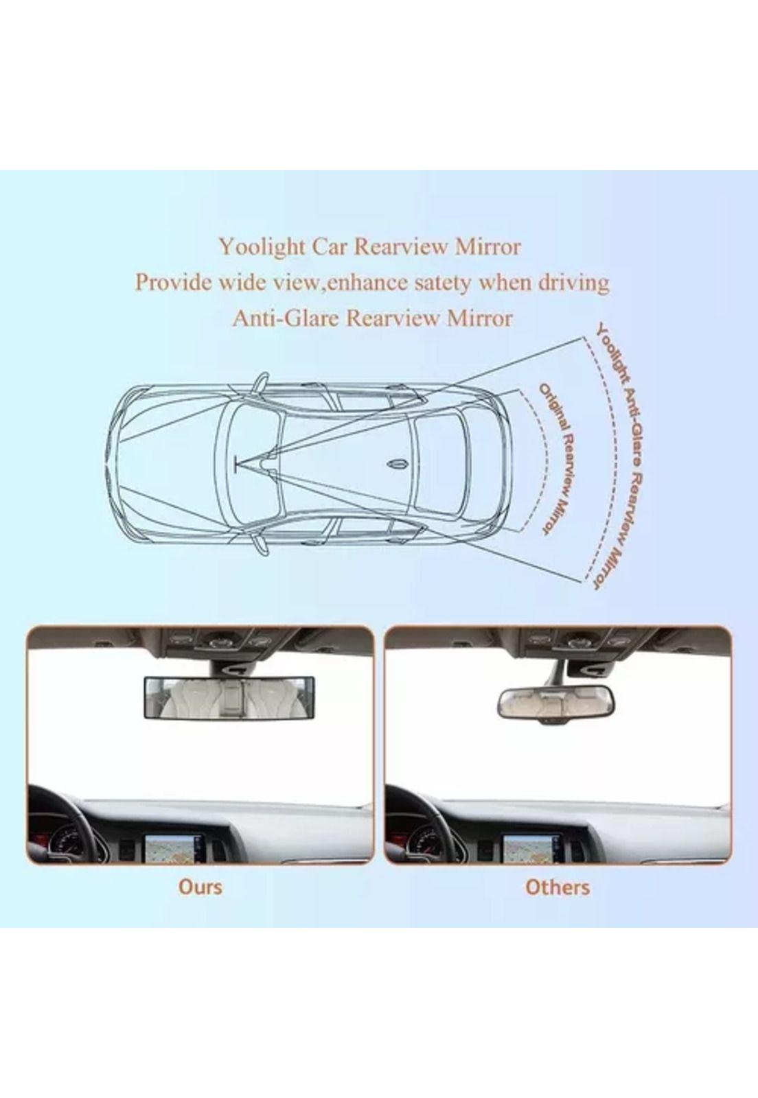 Espejo panorámico retrovisor gran angular para automóvil, color negro-7