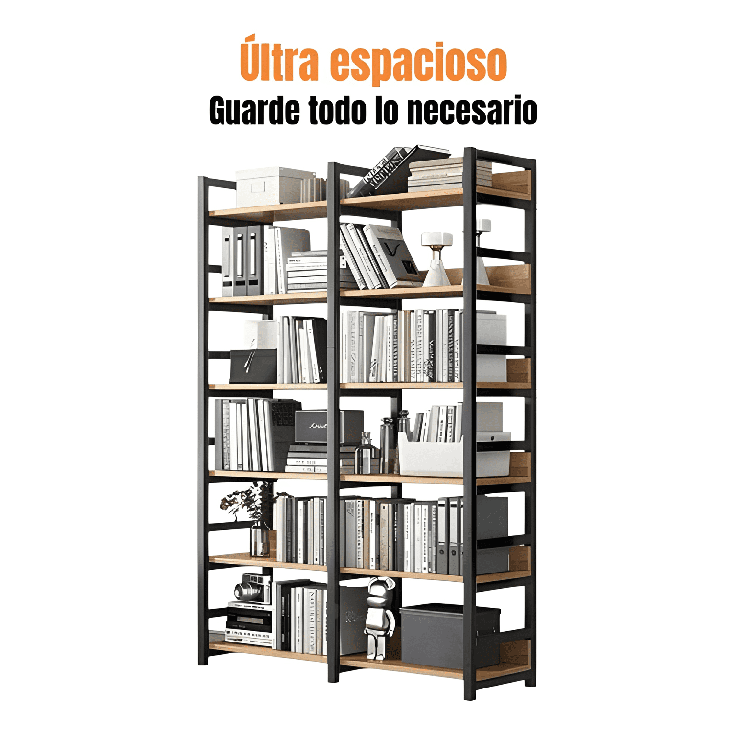 Estante librero repisas 6 niveles Lubabycas 174cm café-0