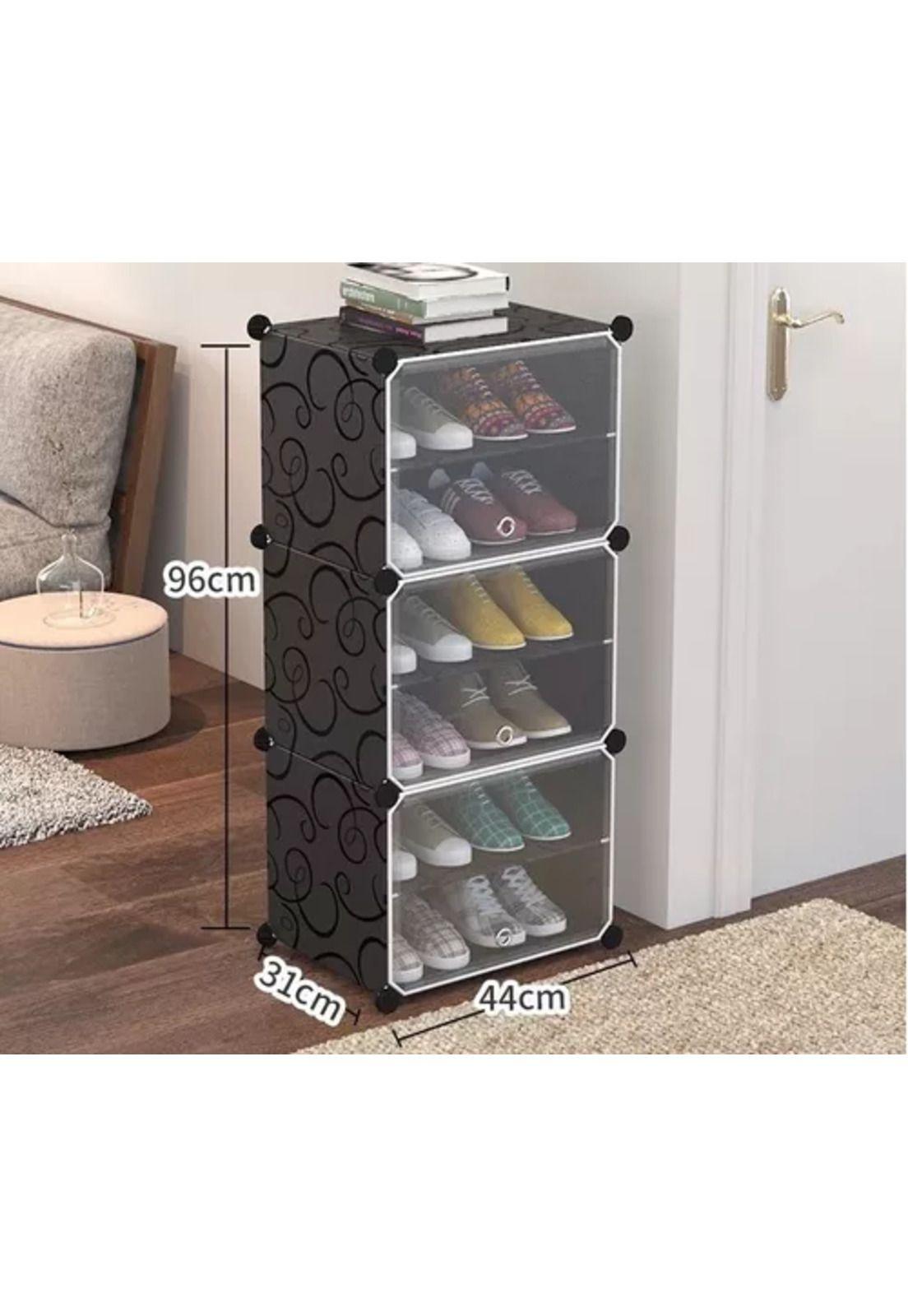 Zapatero organizador armable combinación libre 6n negro-3