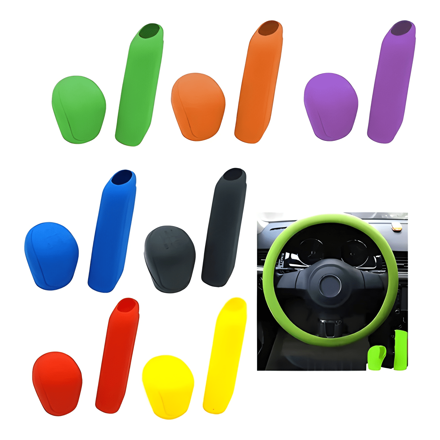 Kit Funda Cubre Volante+pomo+freno Mano Silicona Universal-0