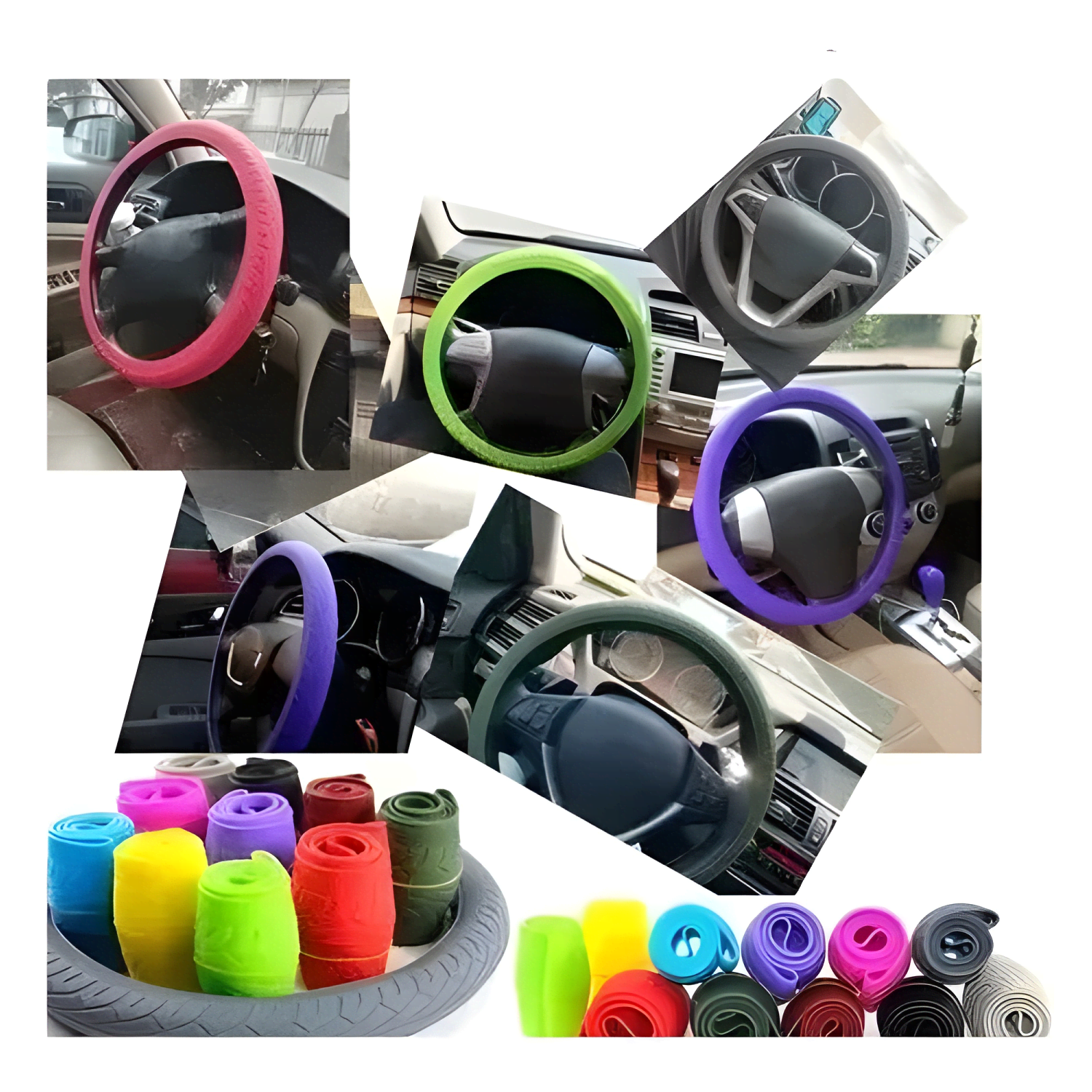 Kit Funda Cubre Volante+pomo+freno Mano Silicona Universal-3