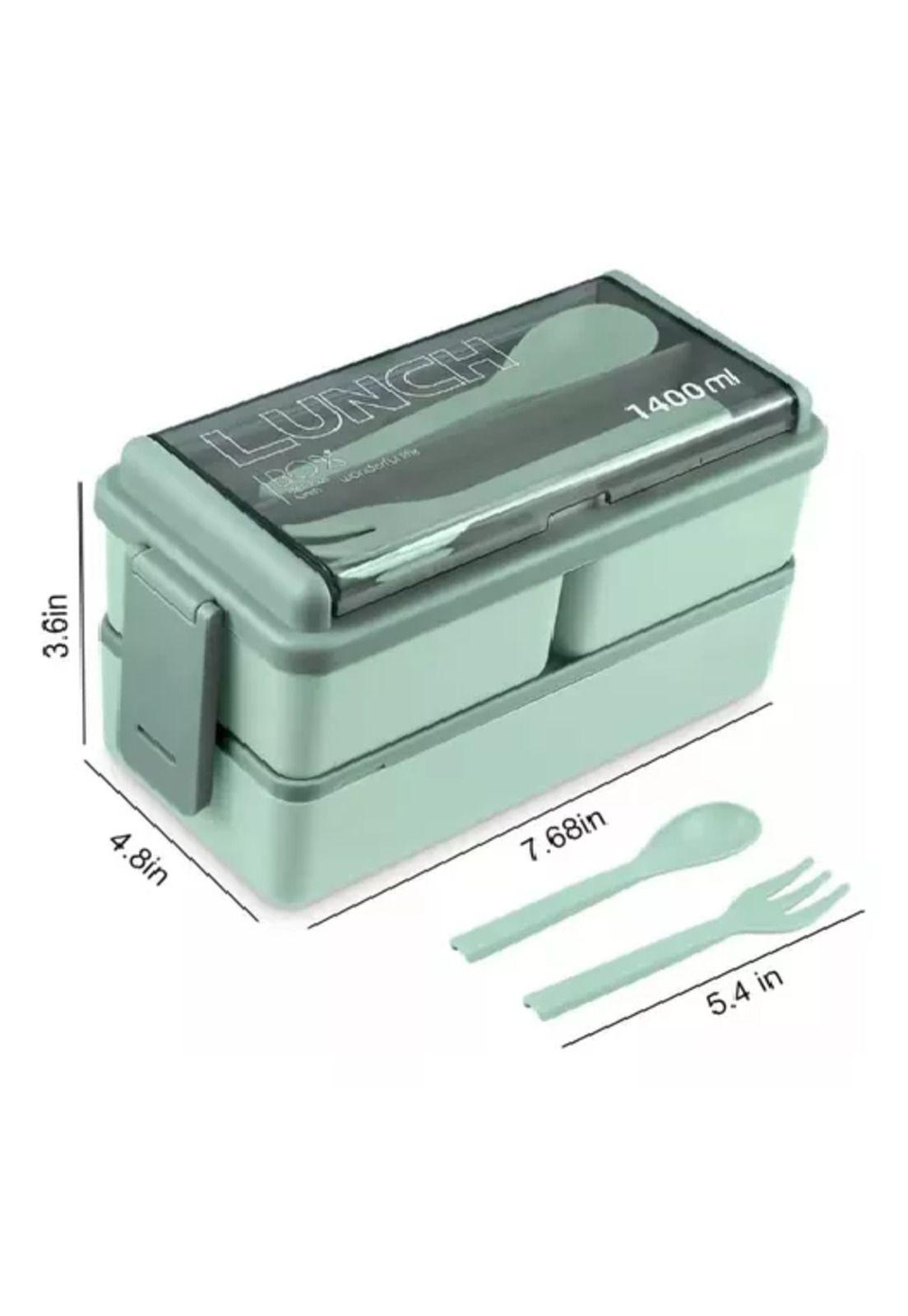 Lunch box 2 niveles fiambrera desmontable con cubiertos-2