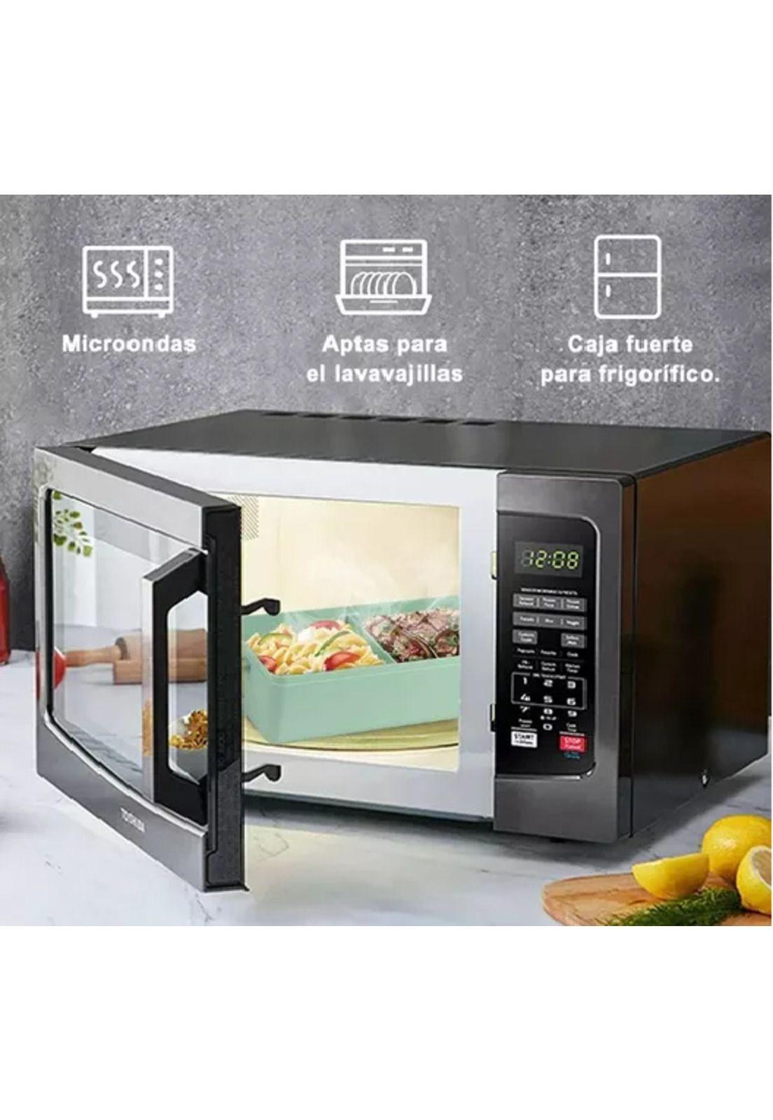 Lunch box 2 niveles fiambrera desmontable con cubiertos-6