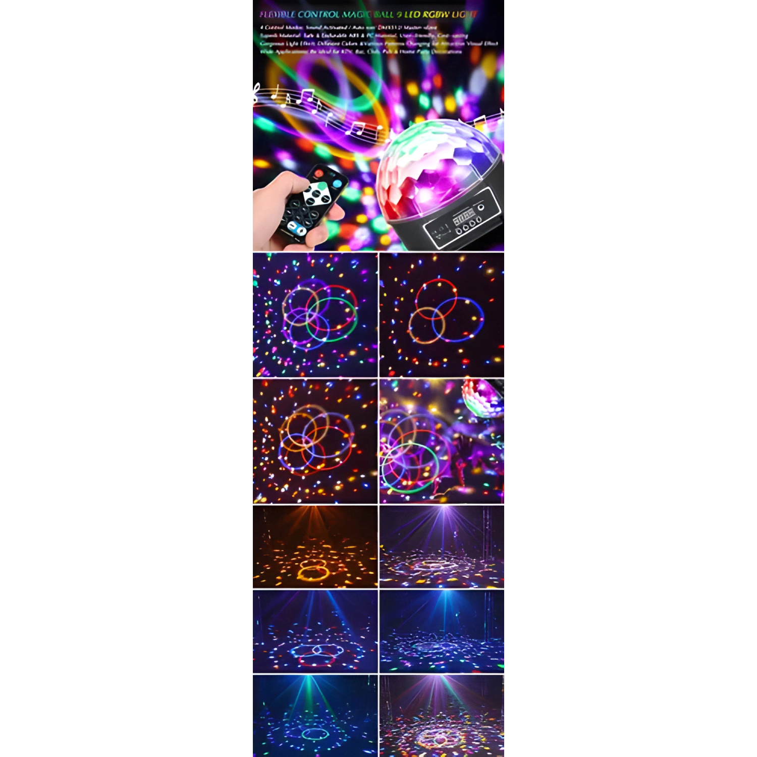 Parlante bluetooth proyector bola disco luces led fiesta-2