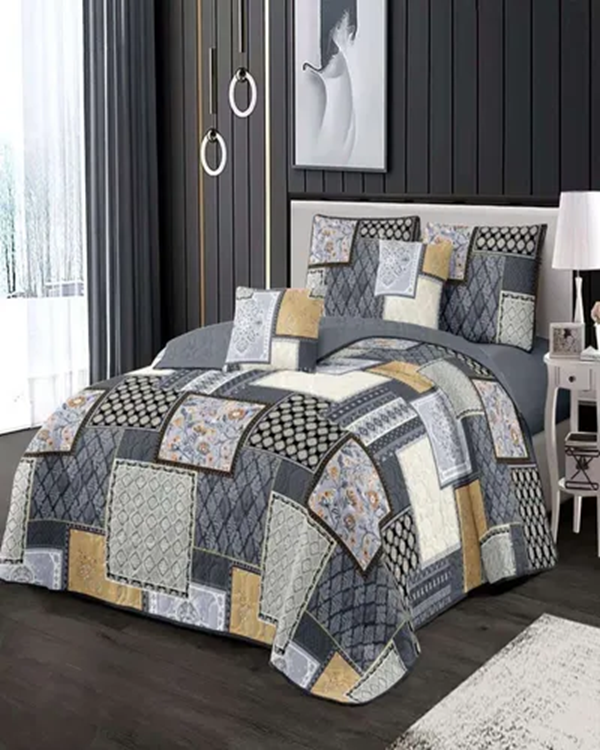 Cubrecama quilt verano 2 plazas + fundas diseños tfcc613-1