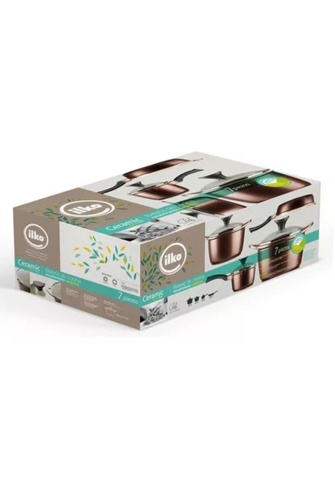 Batería de cocina de 7 piezas, antiadherente, cerámica profesional-4