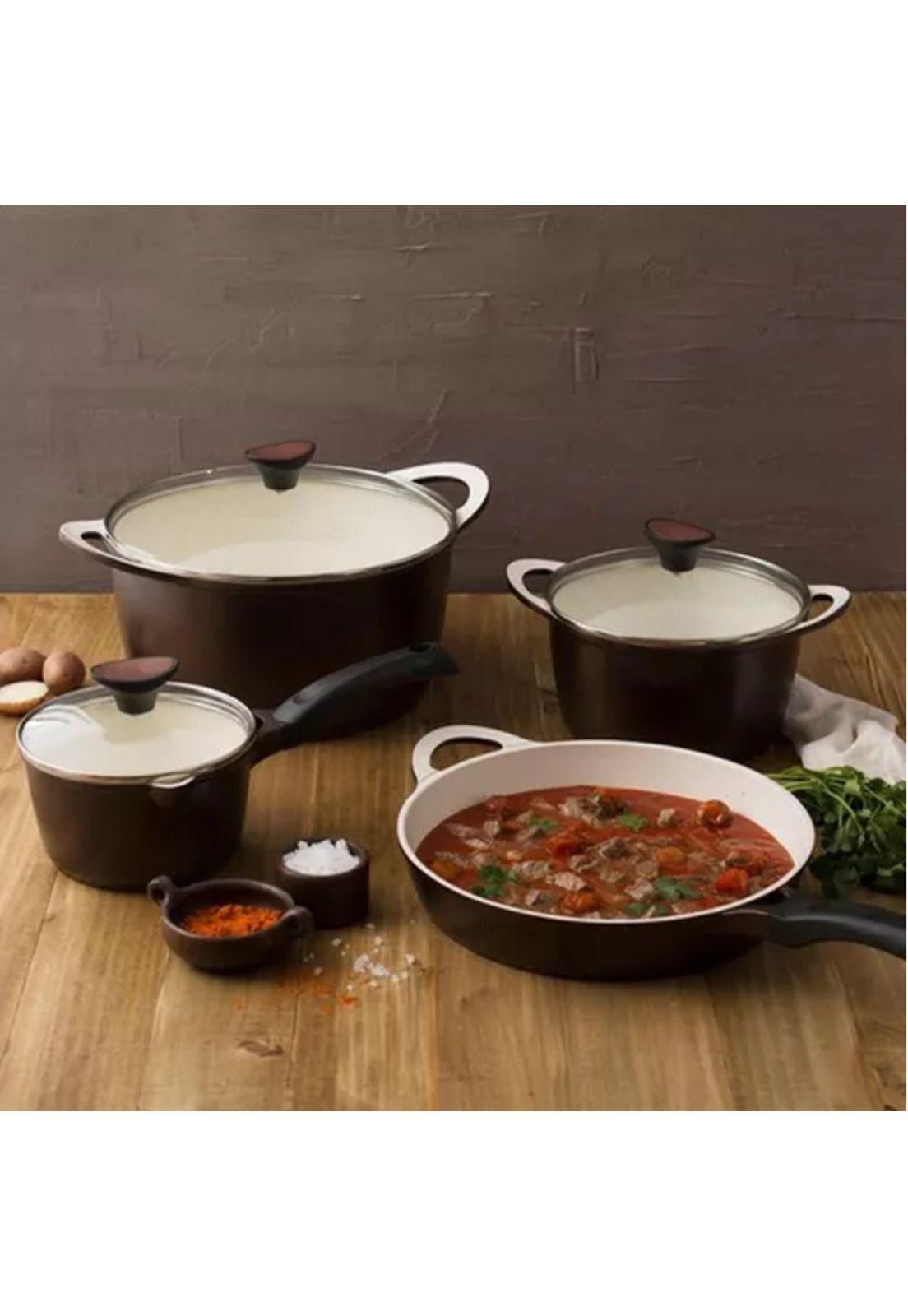 Batería de cocina de 7 piezas, antiadherente, cerámica profesional-5