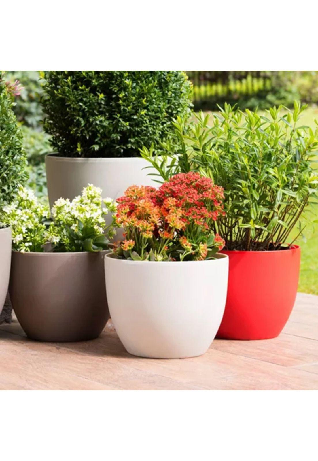 Macetero Plástico Redondo 30cm Siena Jardineras-3