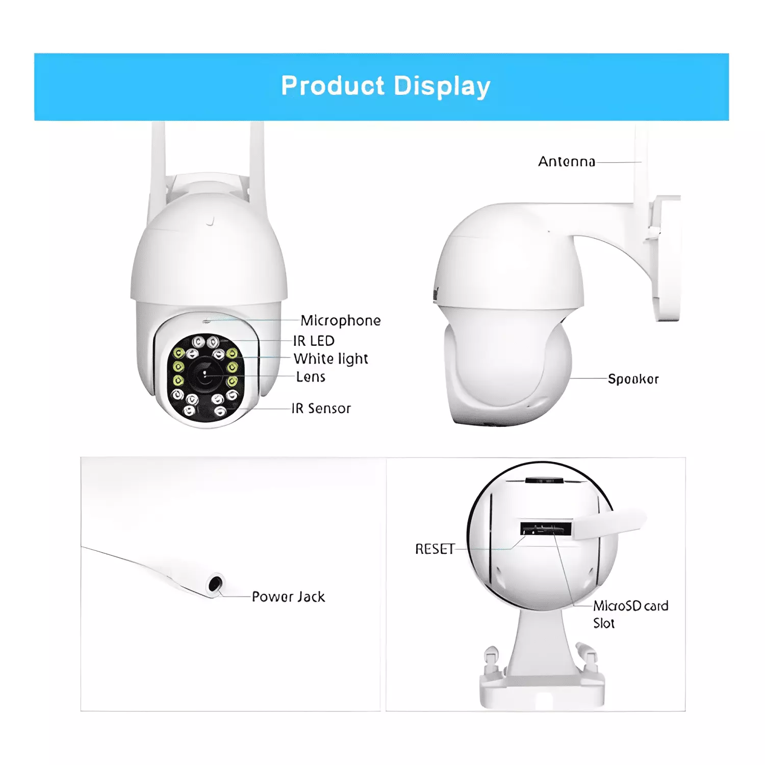 Camara Exterior Domo Ip Wifi Hd Motorizada Vision Nocturna-2