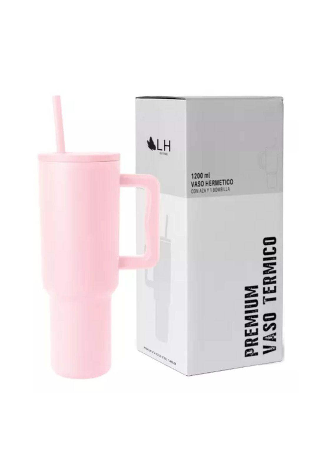 Vaso térmico mug, 1200 lt, acero inoxidable, color rosado-1