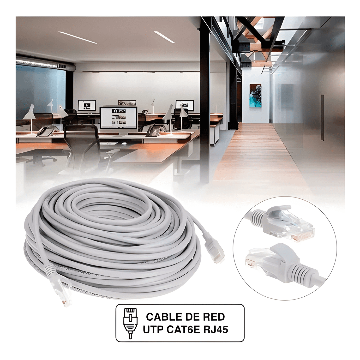 Cable De Red Rj45 Cat6e 50 Metros 4par 23awg Interior #19-2