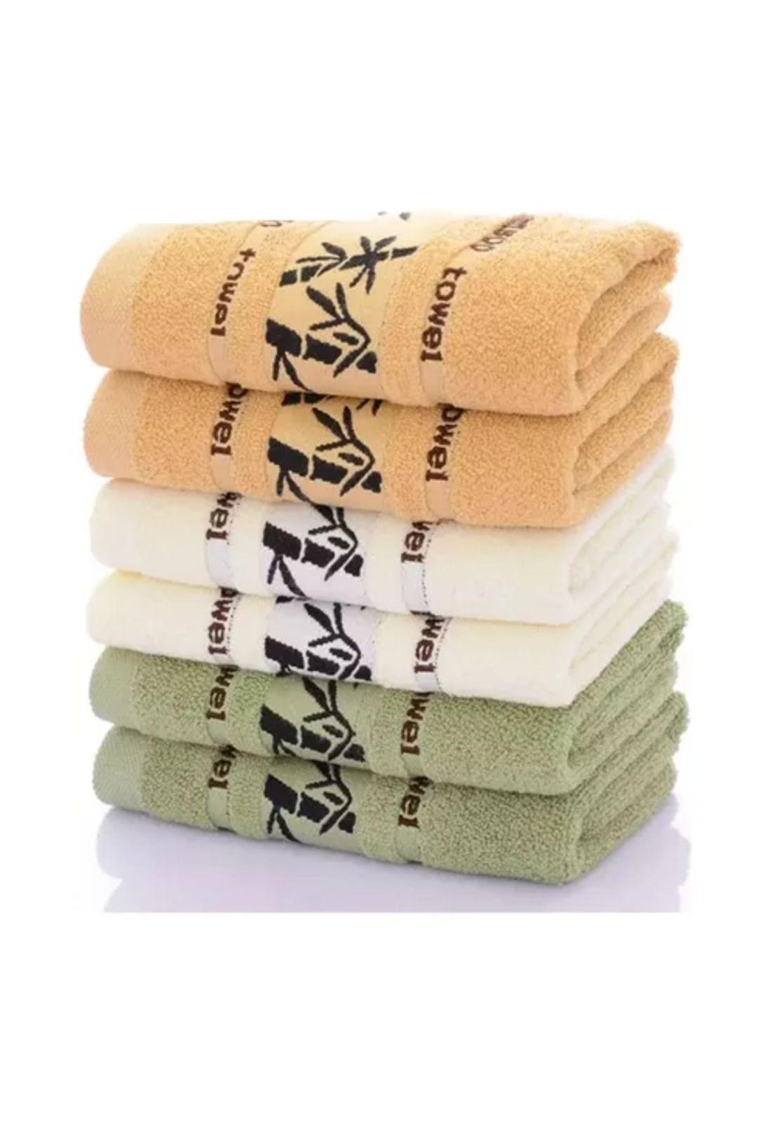 Set de 6 toallas de baño de algodón, bamboo, súper suaves-0