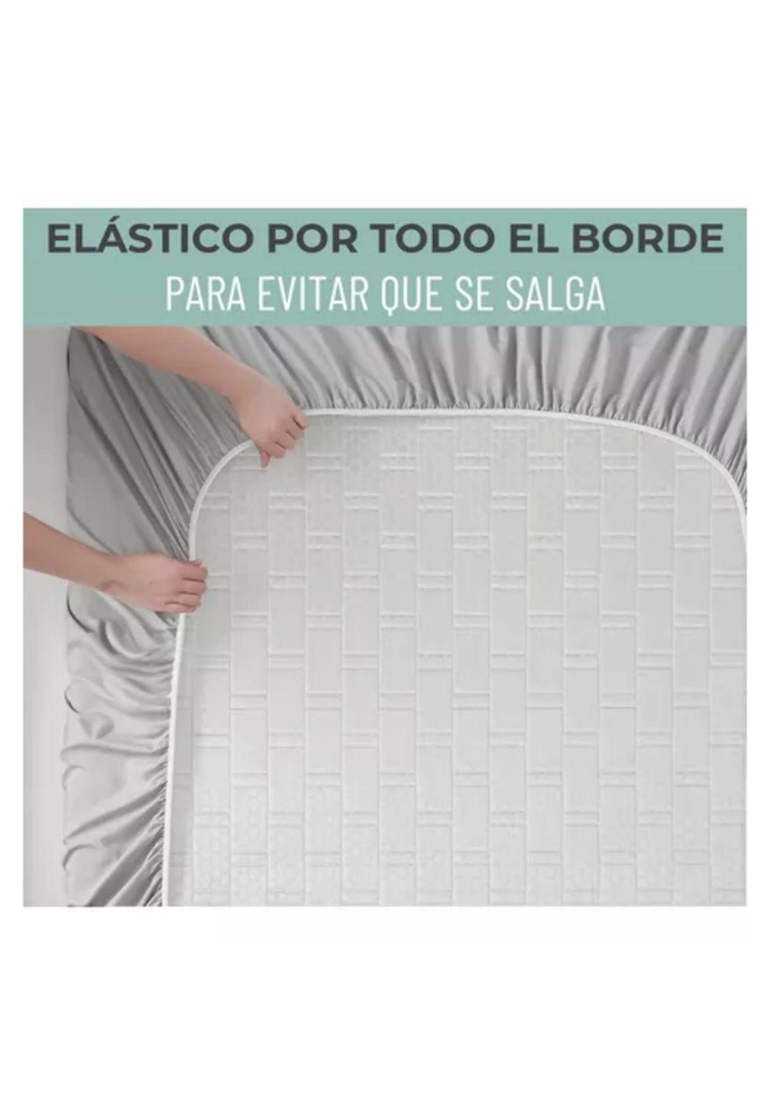 Sábana 1800 ultra suave + funda bordada, king, color gris-3