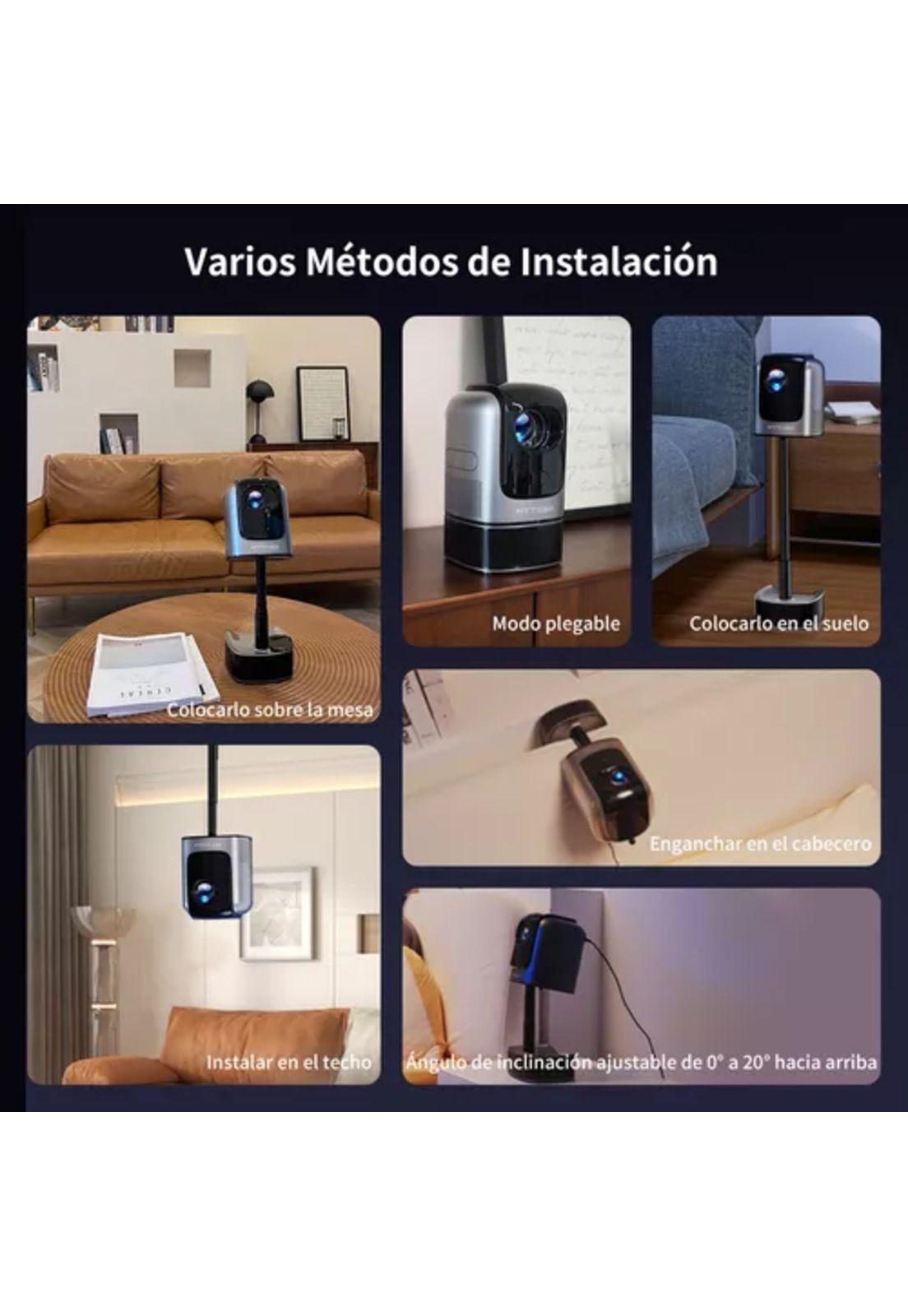 Proyector Android Wifi portátil HD 4K con soporte 12000lm-6