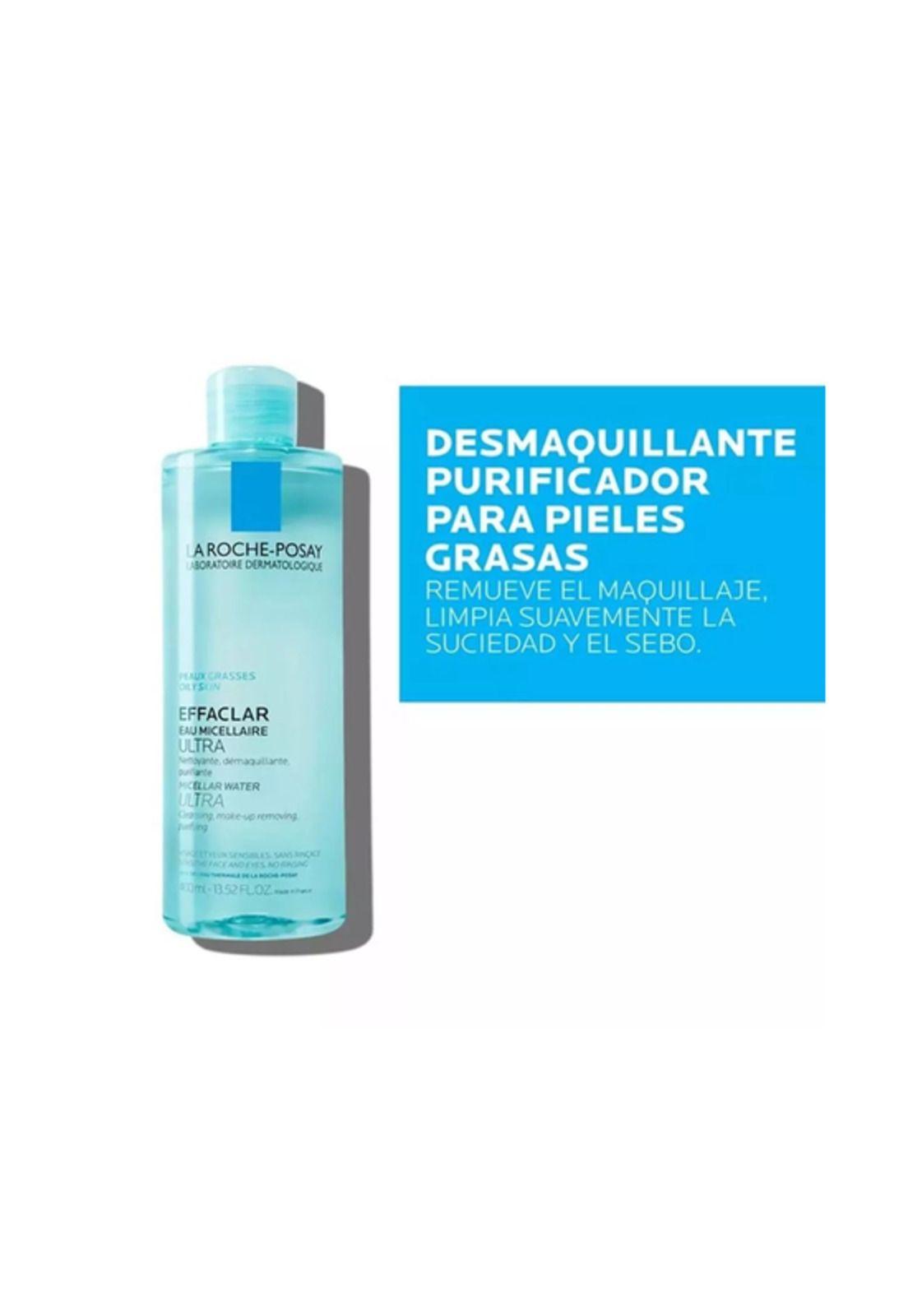 Agua micelar La Roche-Posay Effaclar 400ml tipo de piel grasa día/noche-2