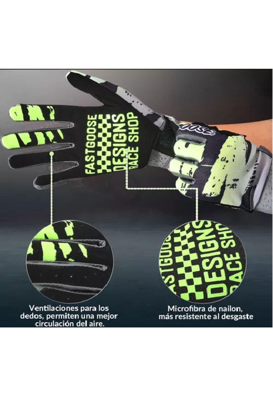 Guantes de moto con pantalla táctil para hombre y mujer, talla M, color verde-4