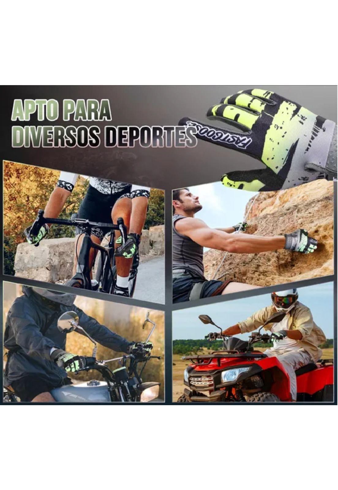 Guantes de moto con pantalla táctil para hombre y mujer, talla M, color verde-6