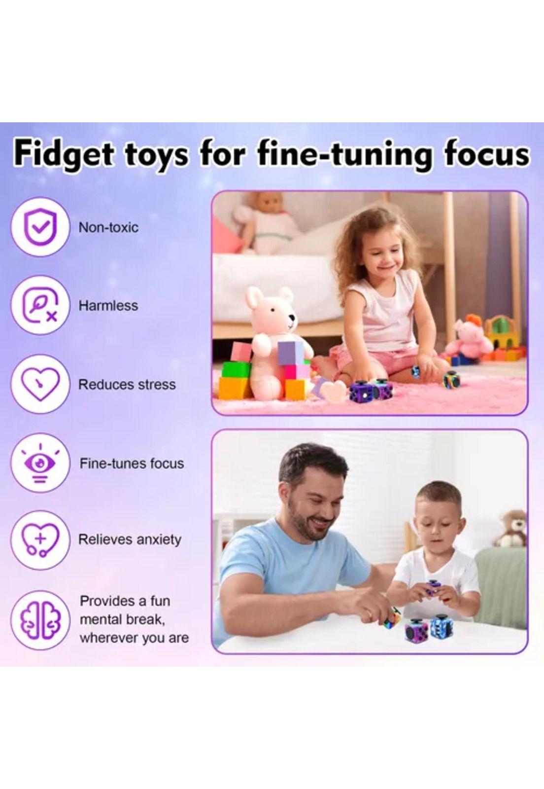 Fidget cube antiestrés con 6 funciones juguete para aliviar el estrés-3
