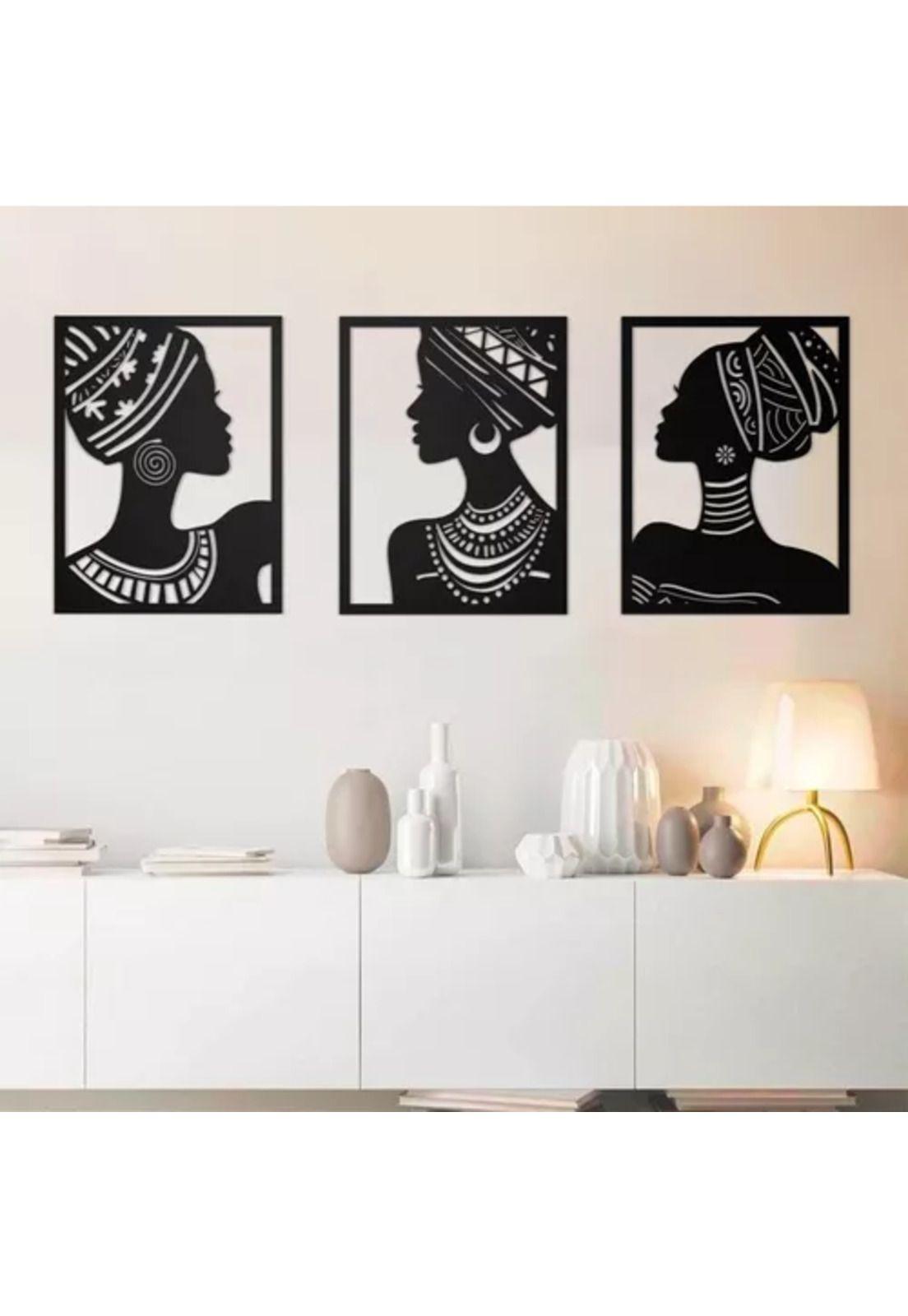 Cuadros decorativos de damas africanas, pack de 3 unidades-3