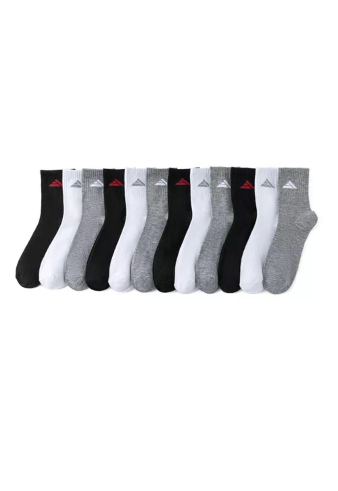 Pack de 12 calcetines largos de bambú para hombre, deportivos, multicolor, talla 39-44-4