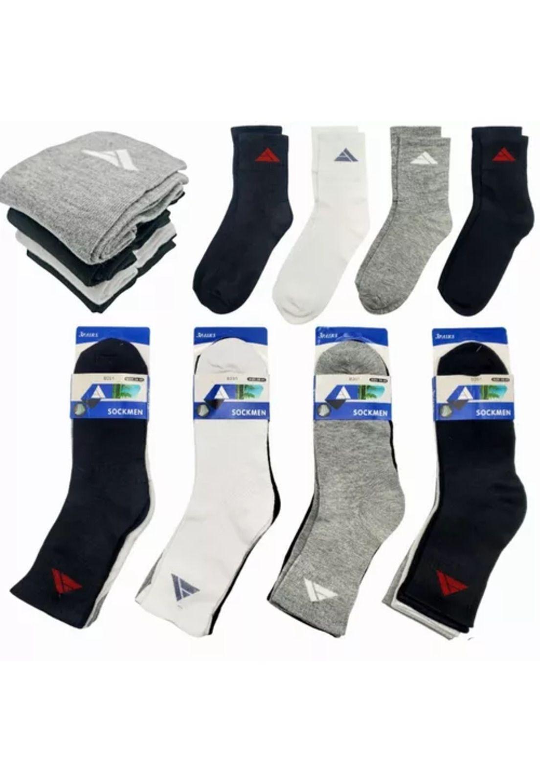 Pack de 12 calcetines largos de bambú para hombre, deportivos, multicolor, talla 39-44-6