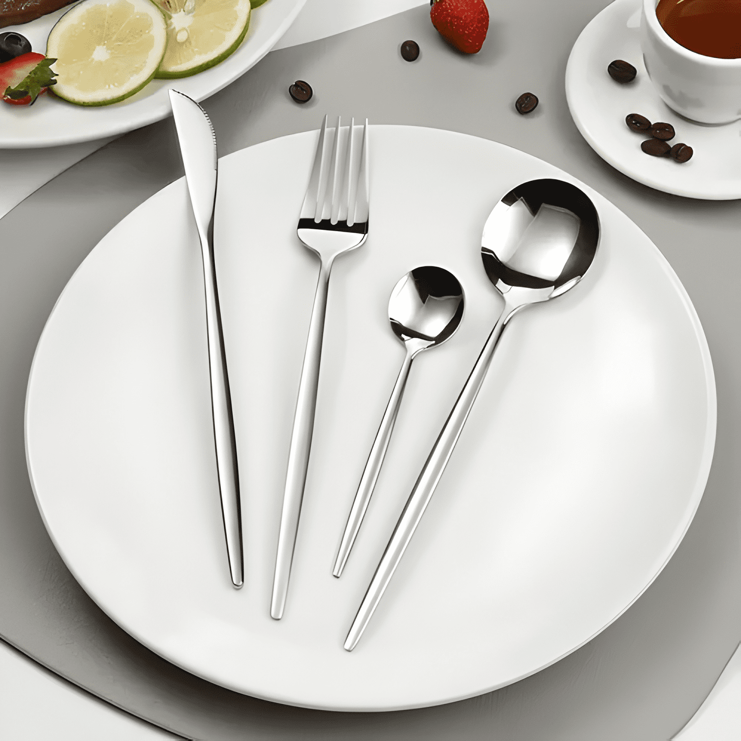 Juego de cubiertos de 16 piezas acero inoxidable Plateado-2