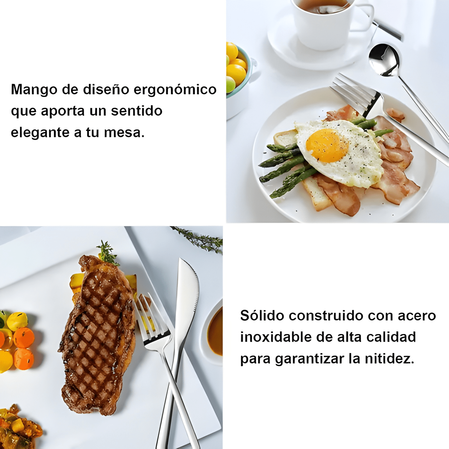 Juego de cubiertos de 16 piezas acero inoxidable Plateado-4