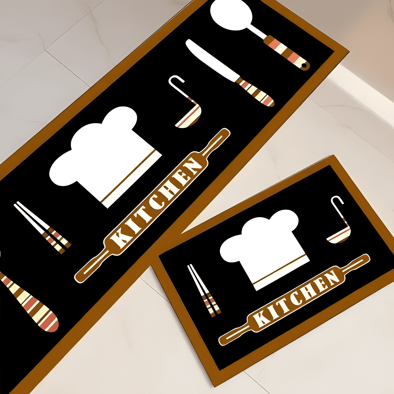 Alfombra Antideslizante Pack De 2 Tapete Baño Y Cocina-2