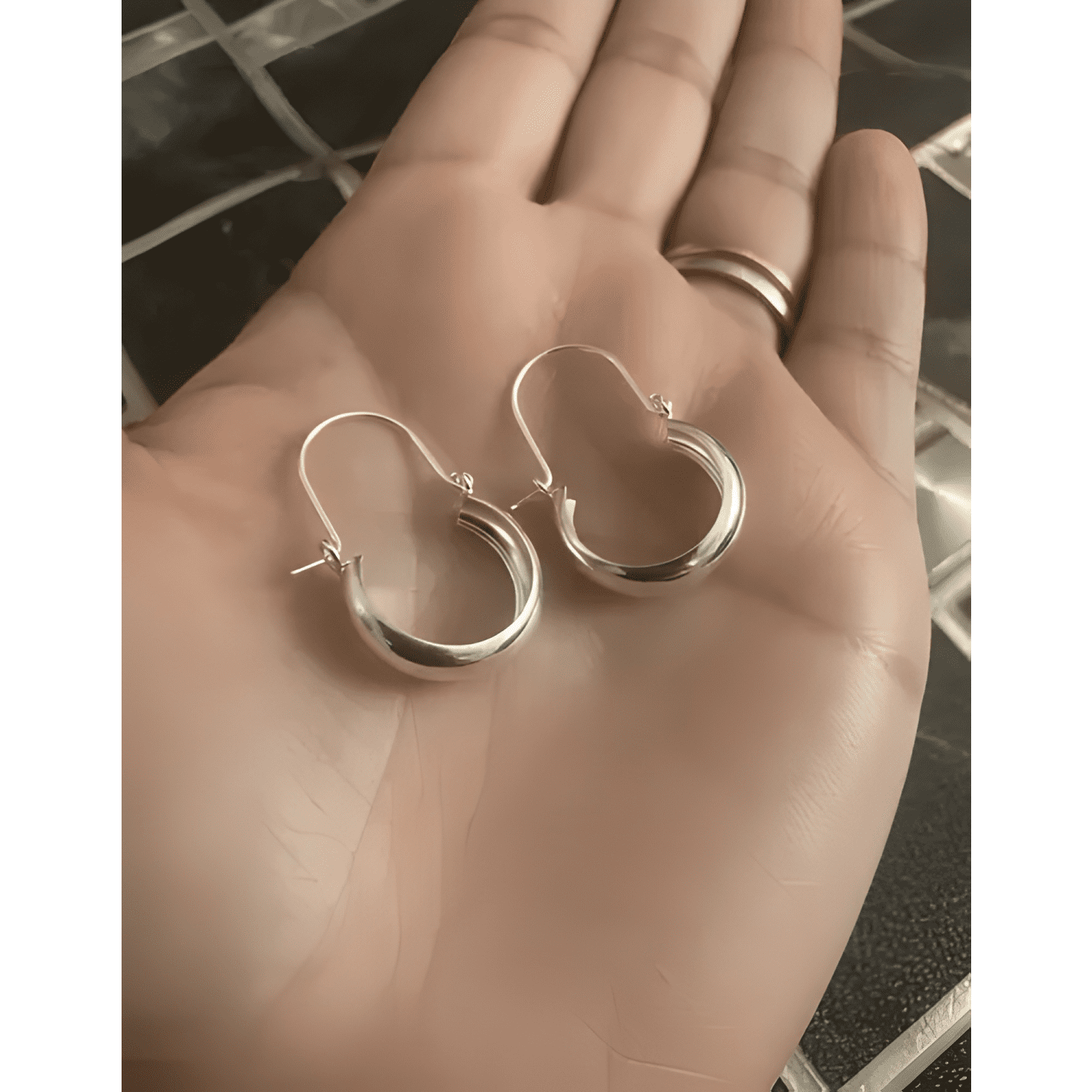 Aros Argolla Bote Lisos Mujer Plata 925 16mm Regalo Caja-2