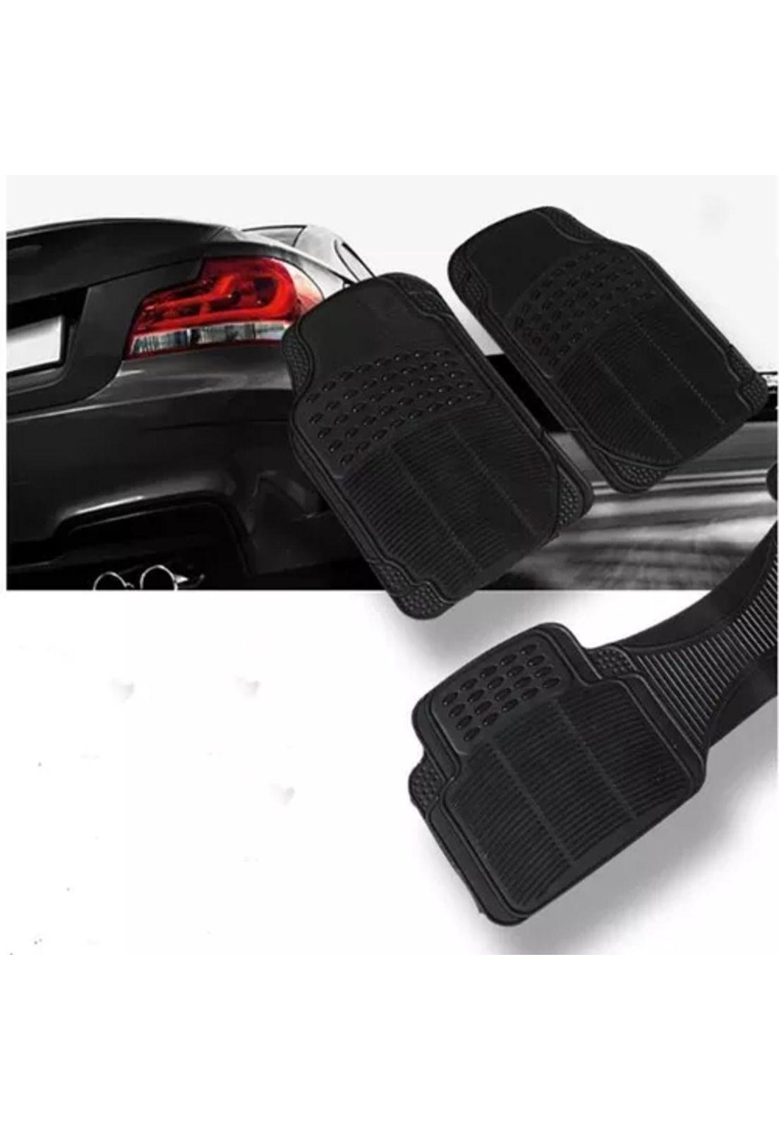 Alfombra de piso de goma para auto, universal, set de 3 piezas, color negro-1