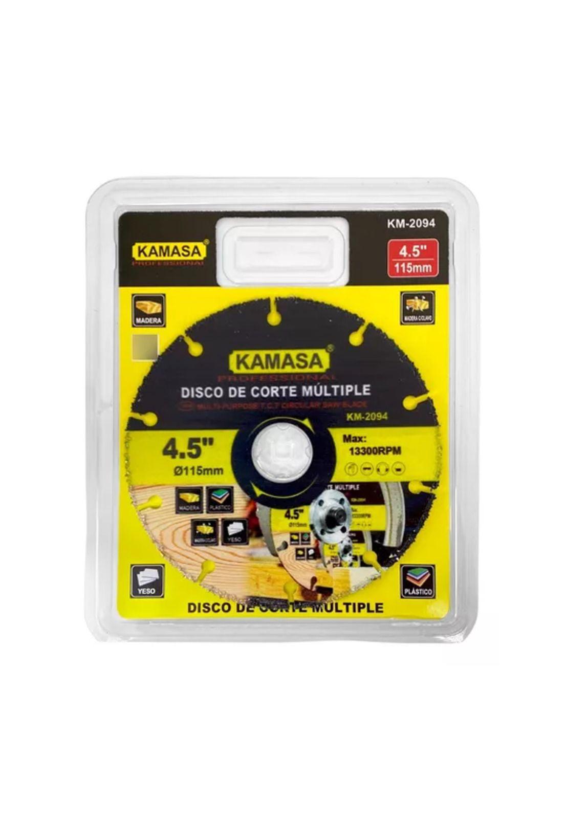 Disco de corte multiuso para esmeril 115mm 13300 RPM Kamasa amarillo y negro-2