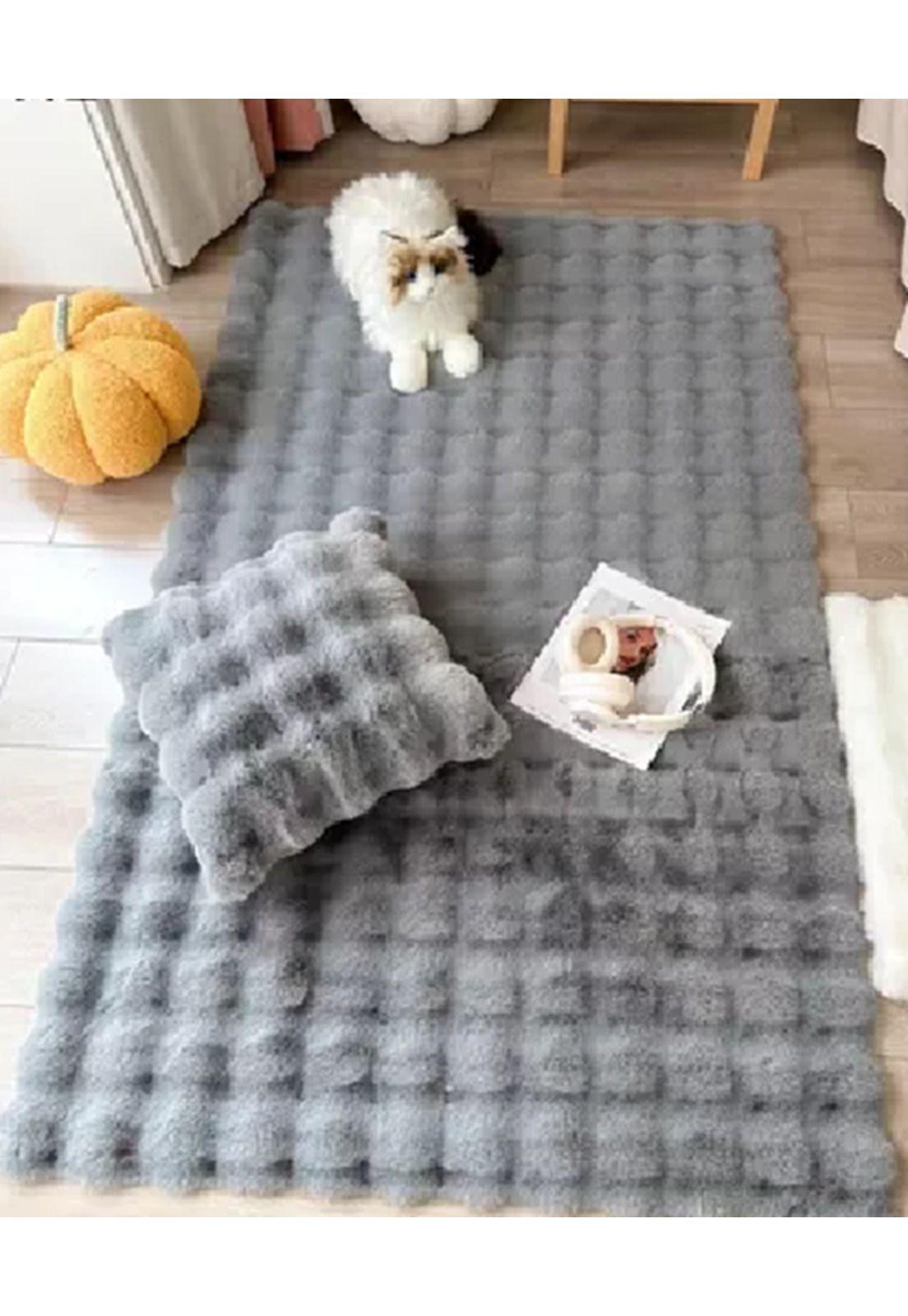 Alfombra Sofá Antideslizante para Baño, Gato o Dormitorio 40x60 cm Gris-2