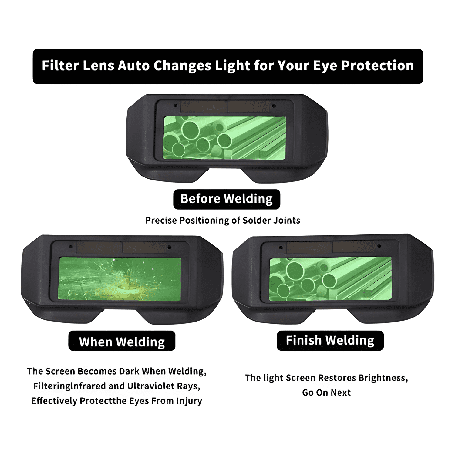 Gafas lentes de seguridad para soldar electrónica solar #1-4