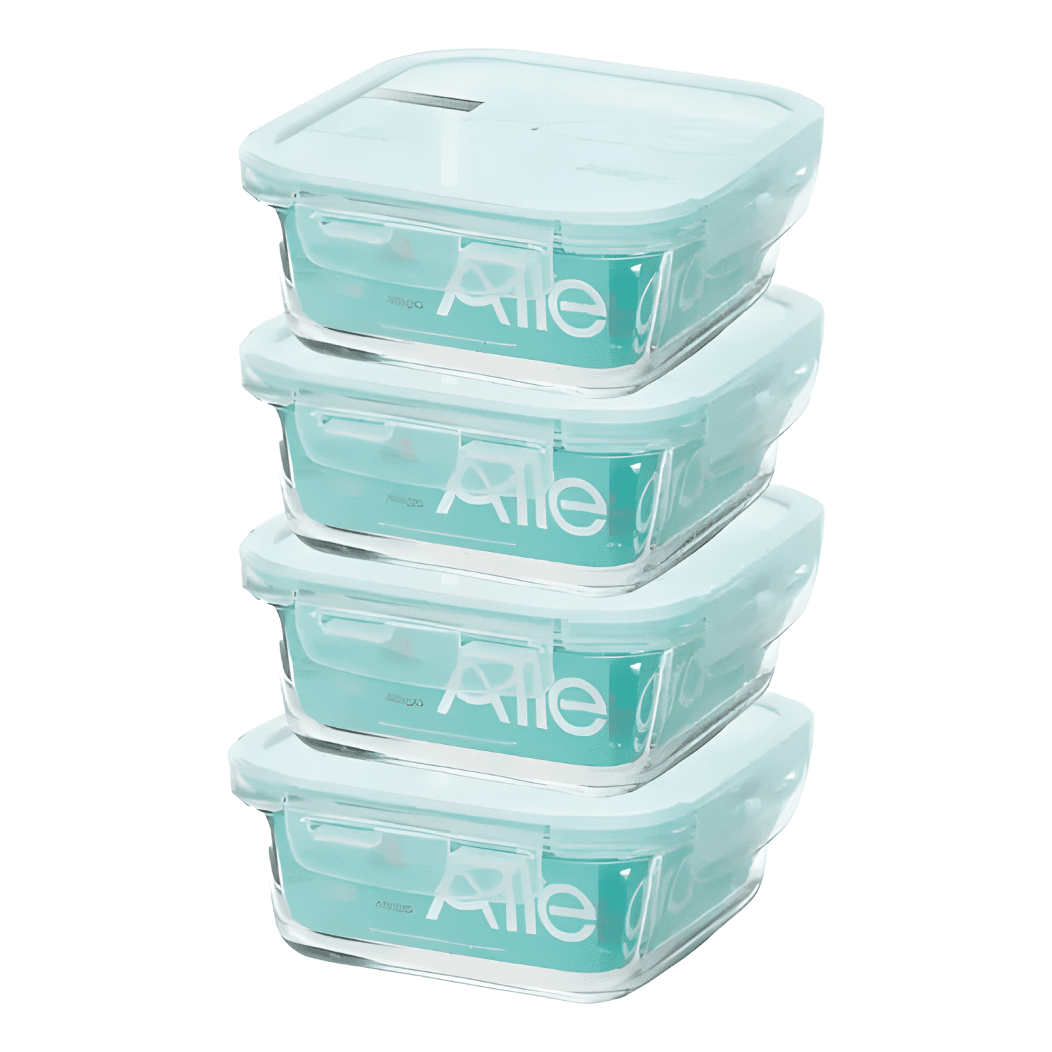 Set 4 tapers herméticos de vidrio 380 ml-0