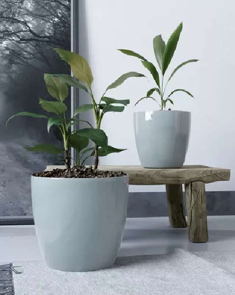 Maceteros Plástico 20x22cm Amalfi Pack 2 Unidades 53L Gris-2