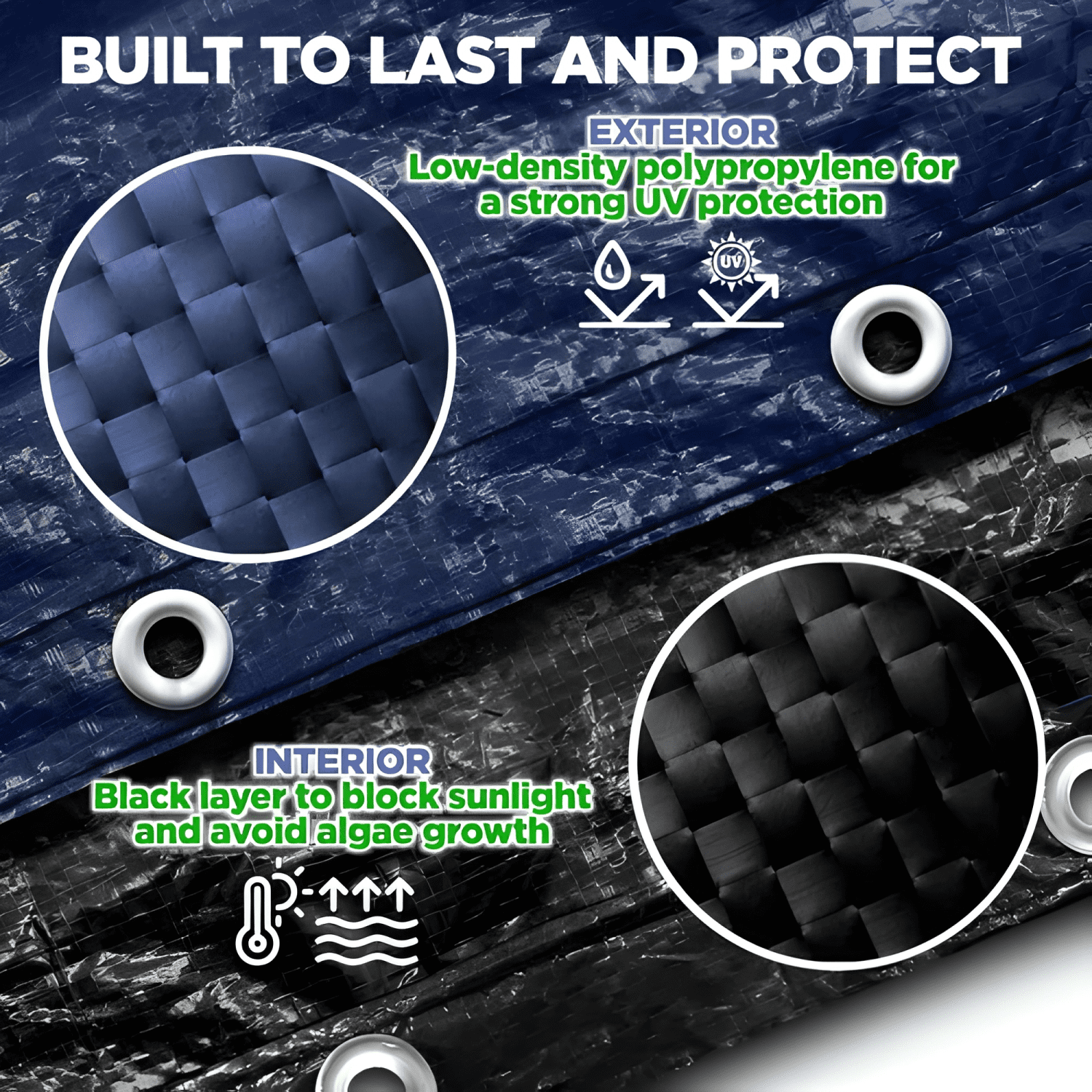 Cobertor oval resistente para piscinas elevadas 12x20 ft-3