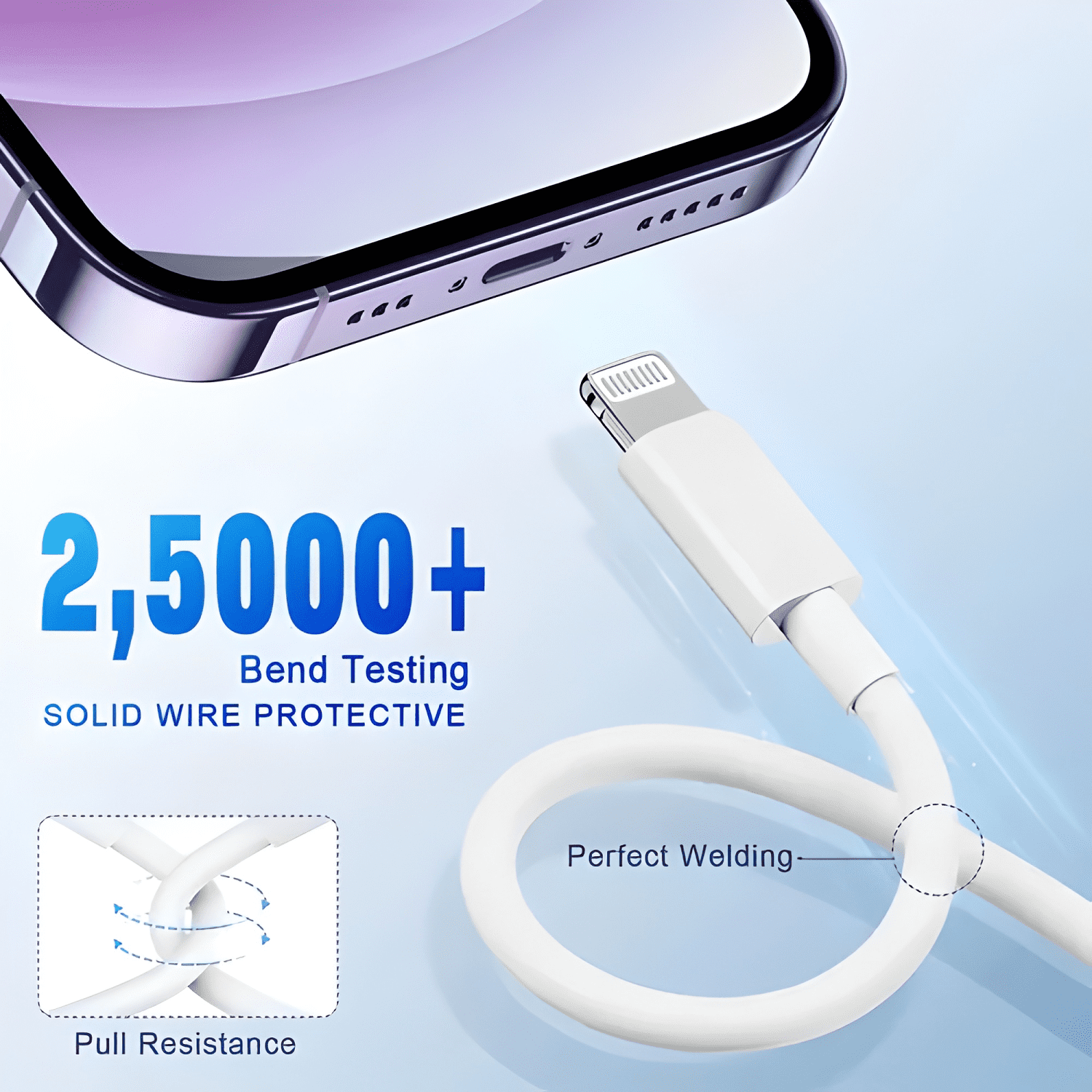 Cable USB-C a lightning para iphone certificado mfi-2