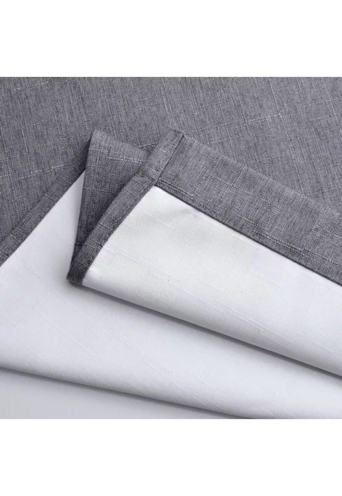 Cortina Lino Con Blackout Engomado Térmica 140x220 Gris Oscuro-4