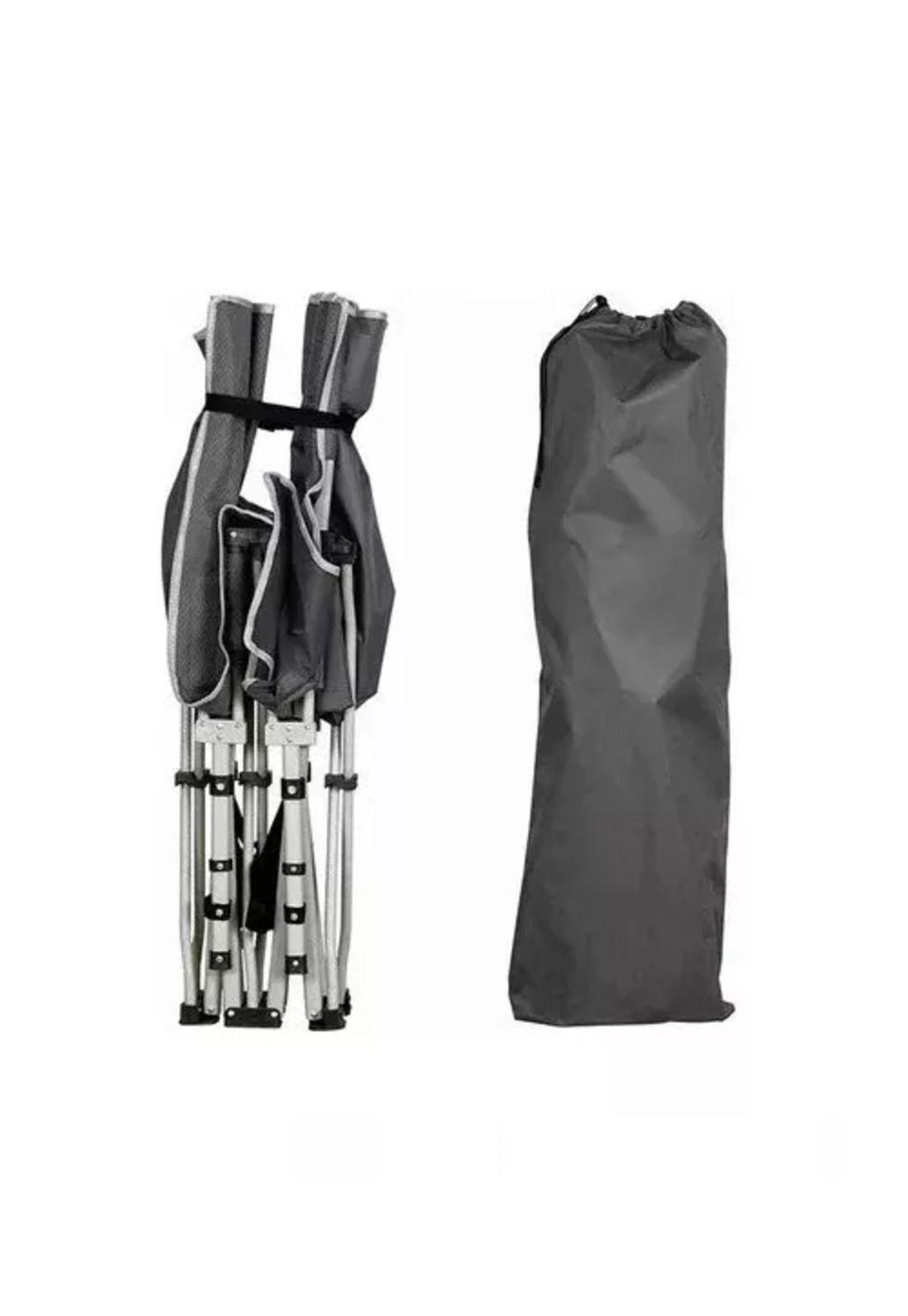 Catre cama campaña camping plegable + bolsa gris-3