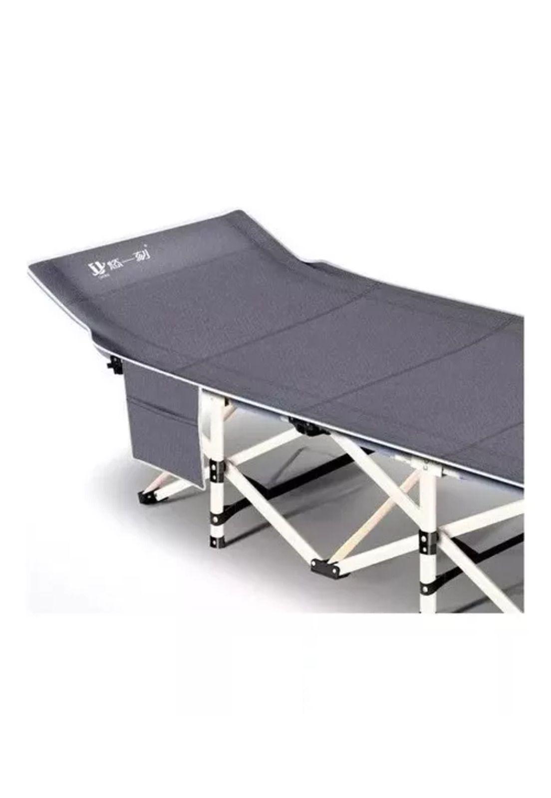 Catre cama campaña camping plegable + bolsa gris-4