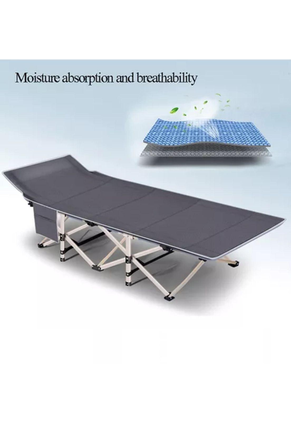 Catre cama campaña camping plegable + bolsa gris-5