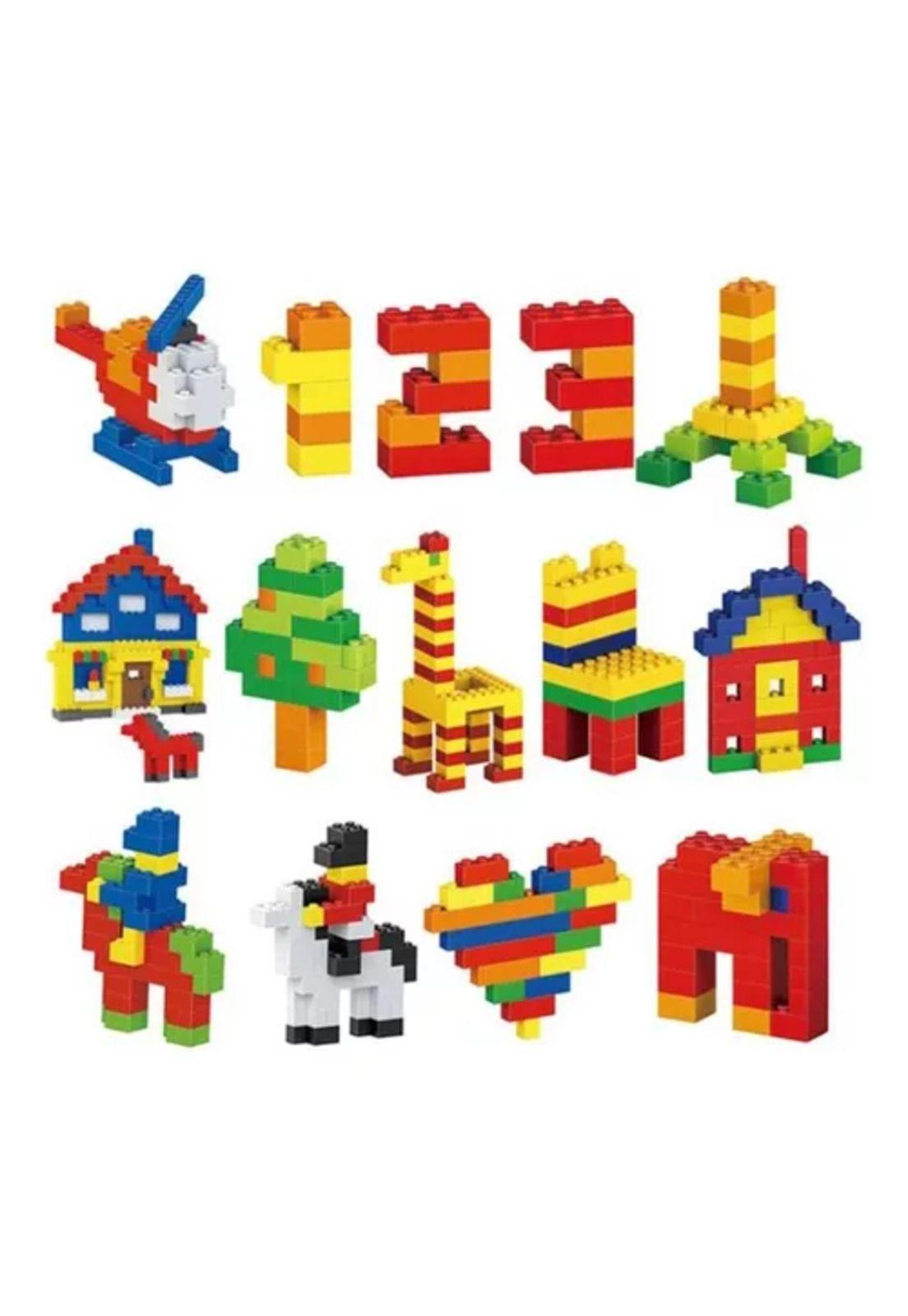 Bloques de construcción didácticos, 1000 piezas multicolor-4