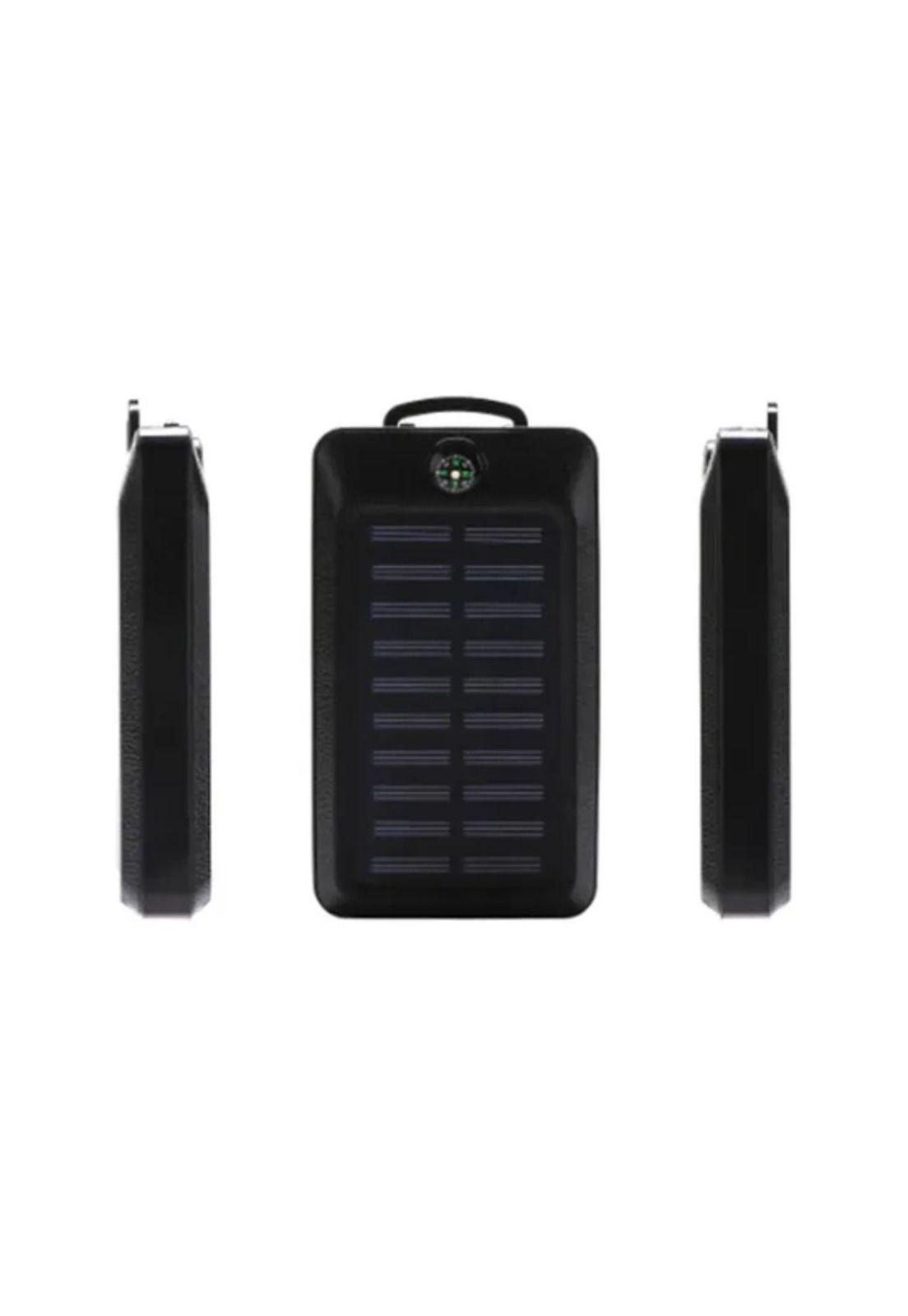 Solar power bank 20,000 mAh, cargador solar impermeable, color negro-3