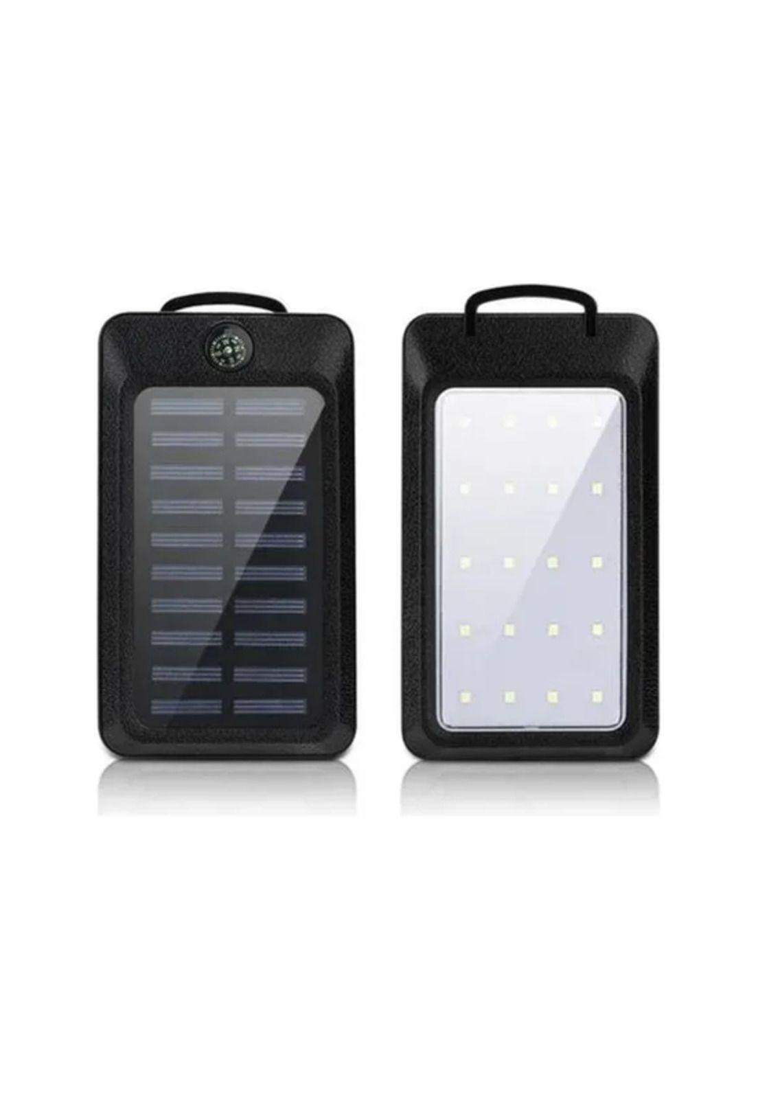 Solar power bank 20,000 mAh, cargador solar impermeable, color negro-4