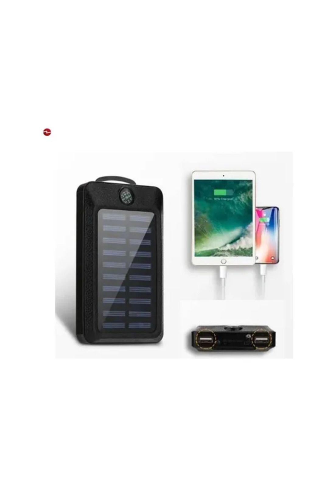 Solar power bank 20,000 mAh, cargador solar impermeable, color negro-6