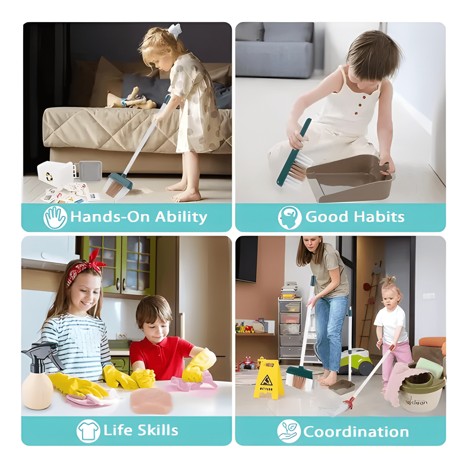 23Pcs set aseo didactico limpieza juguetes para niños-4