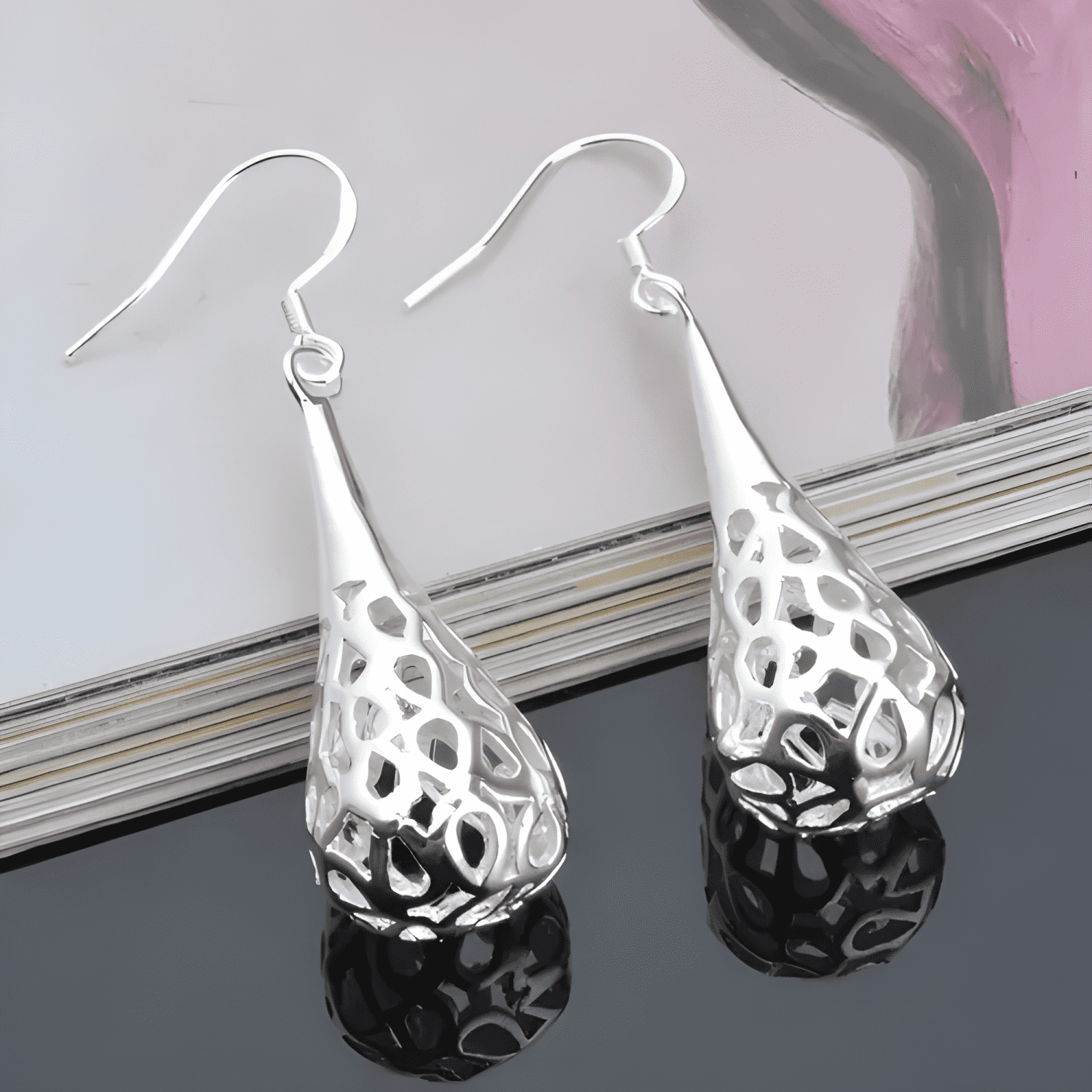 Aros Plata 925 Vintage Colgante Pendientes Mujer Joya Regalo-2