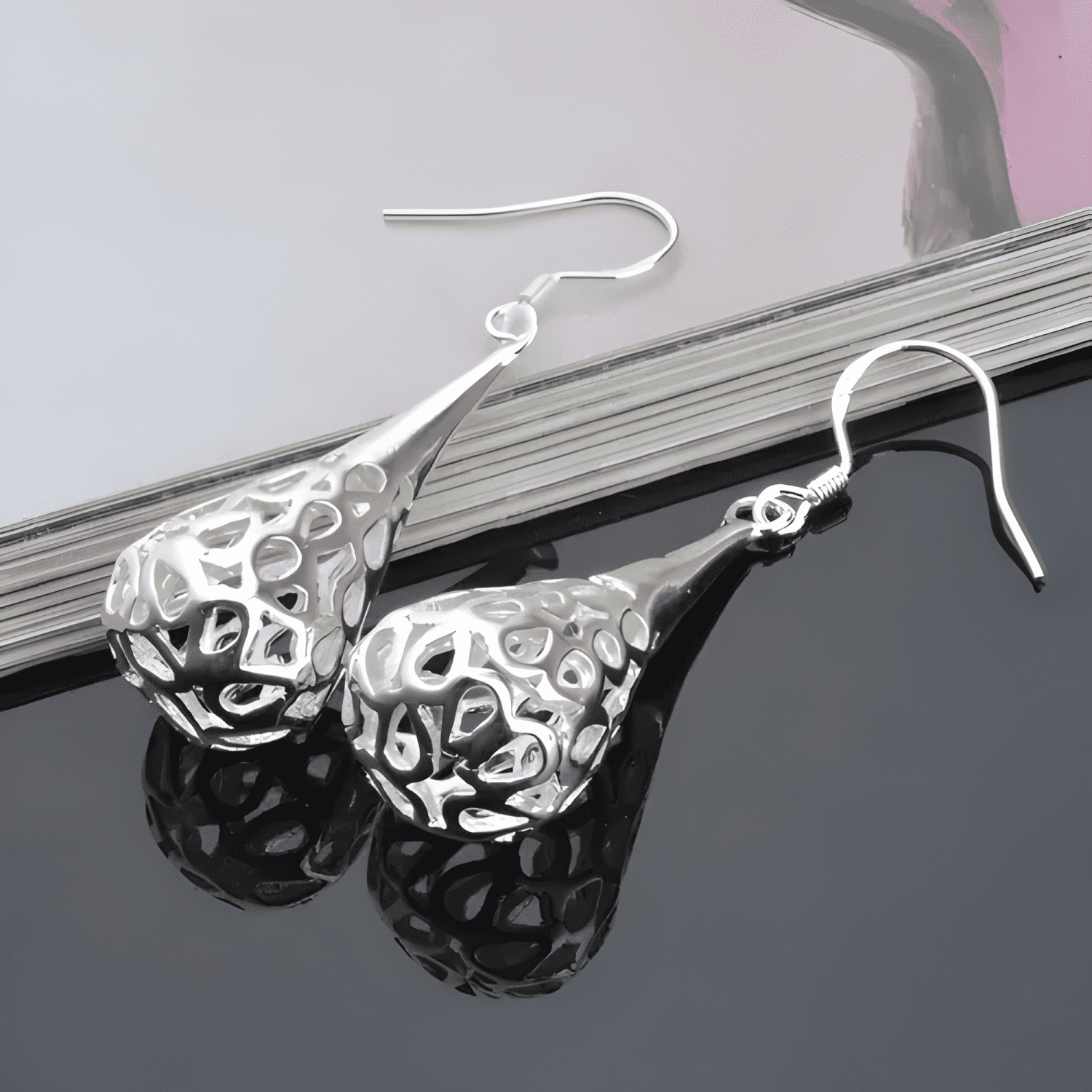 Aros Plata 925 Vintage Colgante Pendientes Mujer Joya Regalo-3